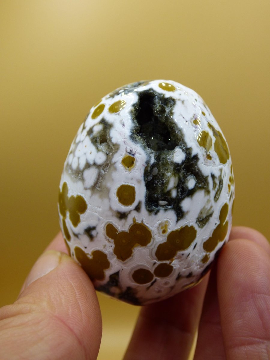 8 Adern Ocean Jaspis Orbicular weiß grün - Edelstein Ei Kugel Natur Heilstein Deko Kristall Geschenk Er Sie Mann Frau Haus Wohnung Selten - Art of Nature Berlin