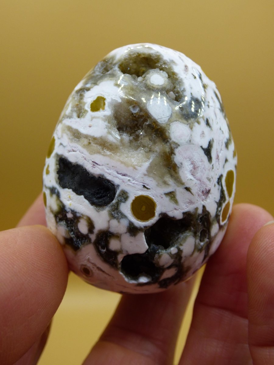 8 Adern Ocean Jaspis Orbicular weiß grün - Edelstein Ei Kugel Natur Heilstein Deko Kristall Geschenk Er Sie Mann Frau Haus Wohnung Selten - Art of Nature Berlin