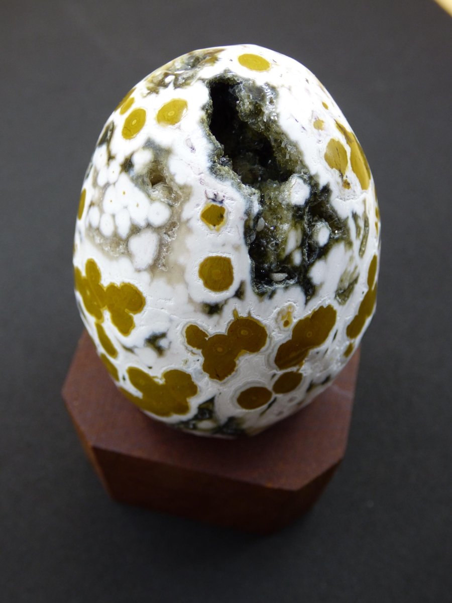 8 Adern Ocean Jaspis Orbicular weiß grün - Edelstein Ei Kugel Natur Heilstein Deko Kristall Geschenk Er Sie Mann Frau Haus Wohnung Selten - Art of Nature Berlin