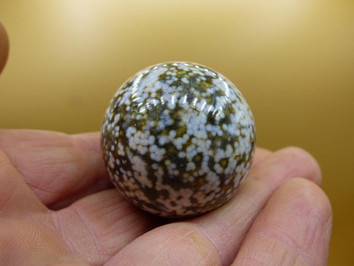 8 Adern Ocean Jaspis Orbicular weiß grün Edelstein Kugel Natur Heilstein Deko Kristall Geschenk Er Sie Mann Frau Haus Wohnung Energie Selten - Art of Nature Berlin