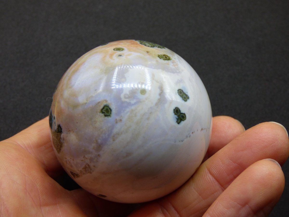 8 Adern Ocean Jaspis Orbicular weiß grün - Edelstein Kugel Rarität Natur Heilstein Deko Kristall Geschenk Er Sie Mann Frau Energie Selten - Art of Nature Berlin