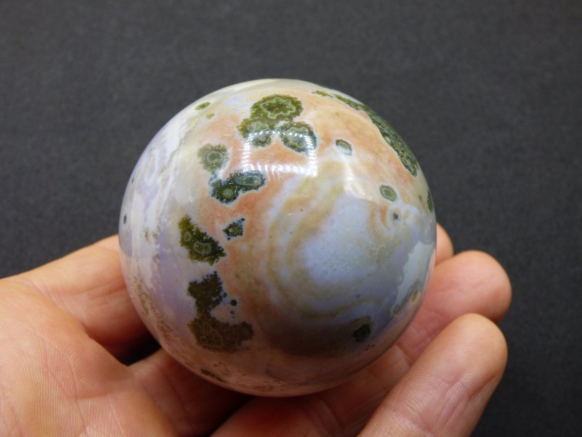 8 Adern Ocean Jaspis Orbicular weiß grün - Edelstein Kugel Rarität Natur Heilstein Deko Kristall Geschenk Er Sie Mann Frau Energie Selten - Art of Nature Berlin