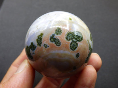 8 Adern Ocean Jaspis Orbicular weiß grün - Edelstein Kugel Rarität Natur Heilstein Deko Kristall Geschenk Er Sie Mann Frau Energie Selten - Art of Nature Berlin