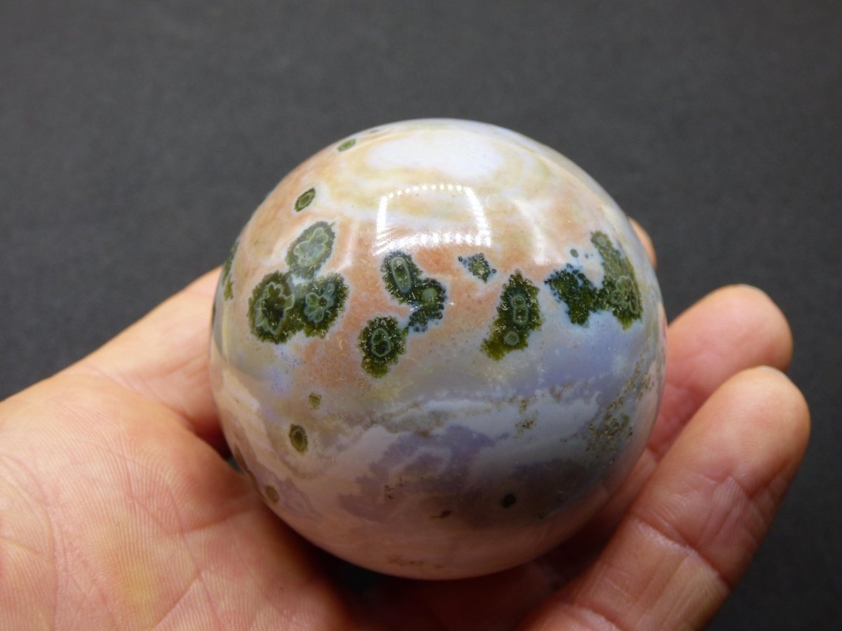 8 Adern Ocean Jaspis Orbicular weiß grün - Edelstein Kugel Rarität Natur Heilstein Deko Kristall Geschenk Er Sie Mann Frau Energie Selten - Art of Nature Berlin