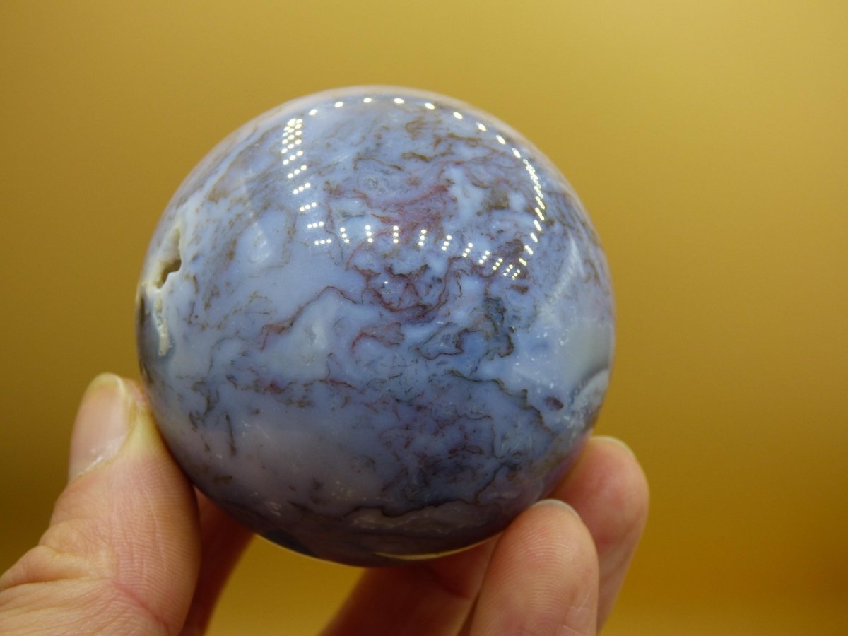 8 Adern Ocean Jaspis Orbicular weiß lavendel - Edelstein Kugel Rarität Heilstein Deko Kristall Geschenk Er Sie Mann Frau Energie Selten - Art of Nature Berlin