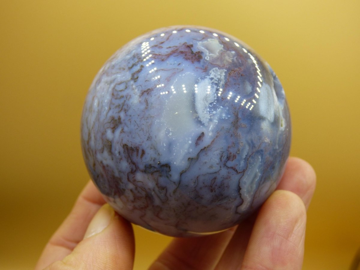 8 Adern Ocean Jaspis Orbicular weiß lavendel - Edelstein Kugel Rarität Heilstein Deko Kristall Geschenk Er Sie Mann Frau Energie Selten - Art of Nature Berlin