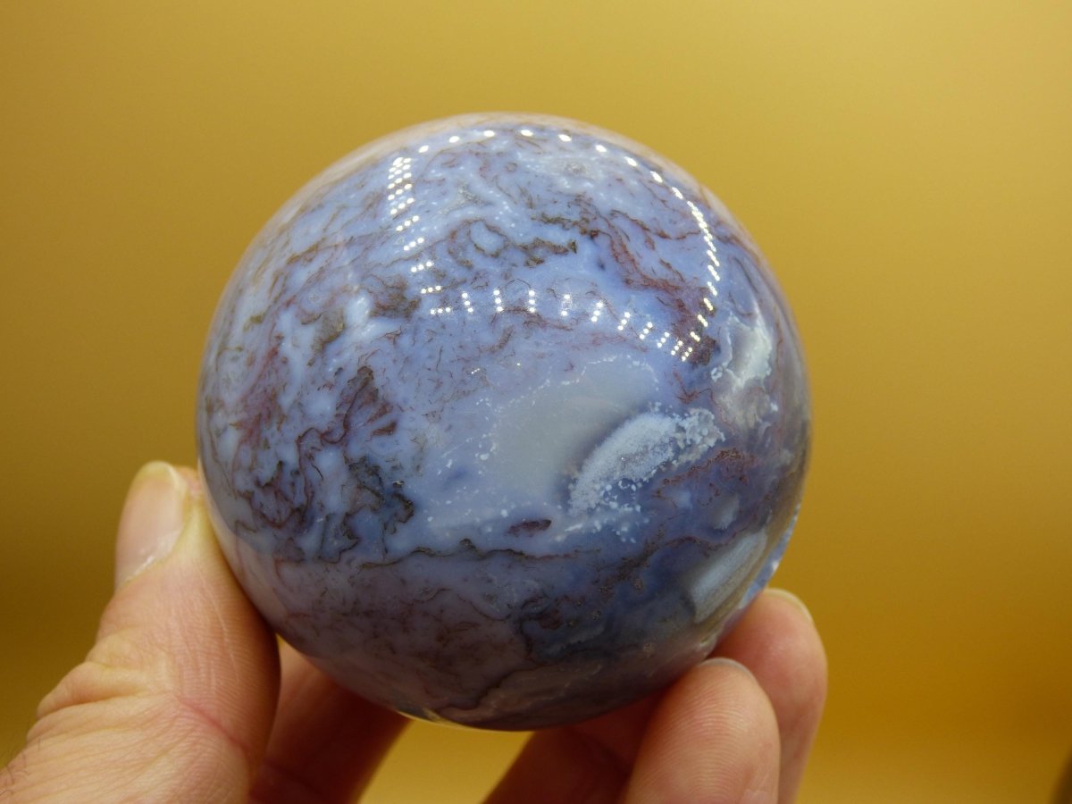 8 Adern Ocean Jaspis Orbicular weiß lavendel - Edelstein Kugel Rarität Heilstein Deko Kristall Geschenk Er Sie Mann Frau Energie Selten - Art of Nature Berlin