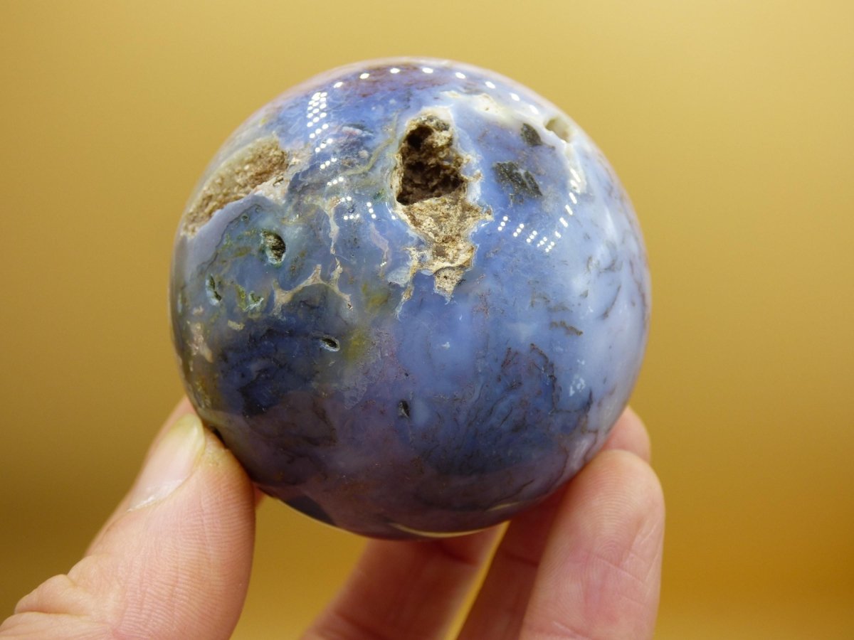 8 Adern Ocean Jaspis Orbicular weiß lavendel - Edelstein Kugel Rarität Heilstein Deko Kristall Geschenk Er Sie Mann Frau Energie Selten - Art of Nature Berlin