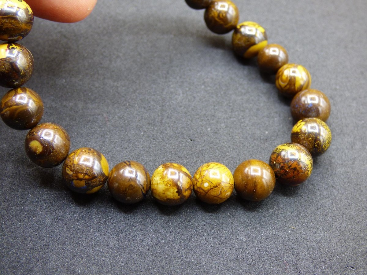 8,5mm Boulder Opal - Edelstein Perlen Armband *Unikat* Natur Heilstein echt Kristall Rarität Geschenk Mann Frau Mutter Er Sie braun - Art of Nature Berlin