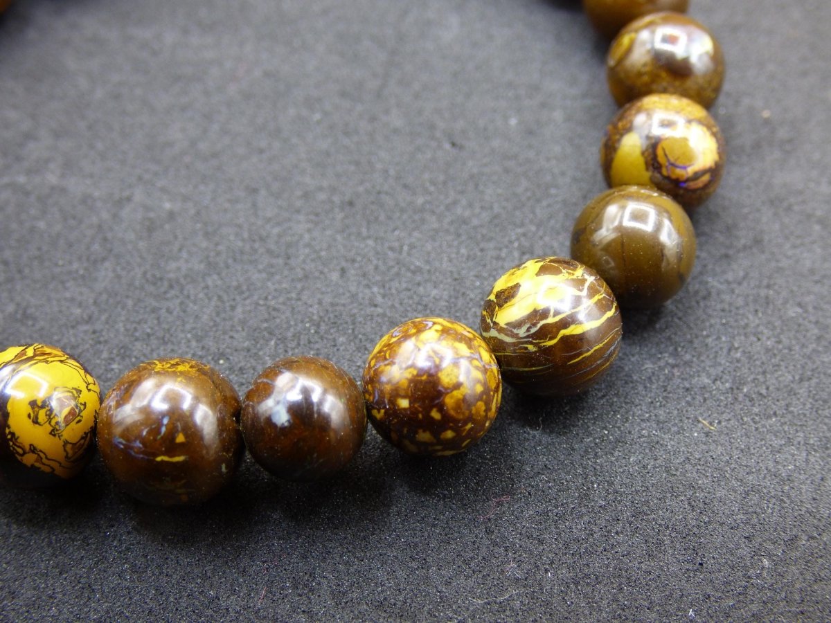 8,5mm Boulder Opal - Edelstein Perlen Armband *Unikat* Natur Heilstein echt Kristall Rarität Geschenk Mann Frau Mutter Er Sie braun - Art of Nature Berlin