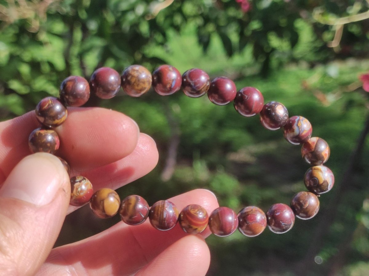 8,5mm Boulder Opal - Edelstein Perlen Armband *Unikat* Natur Heilstein echt Kristall Rarität Geschenk Mann Frau Mutter Er Sie braun - Art of Nature Berlin