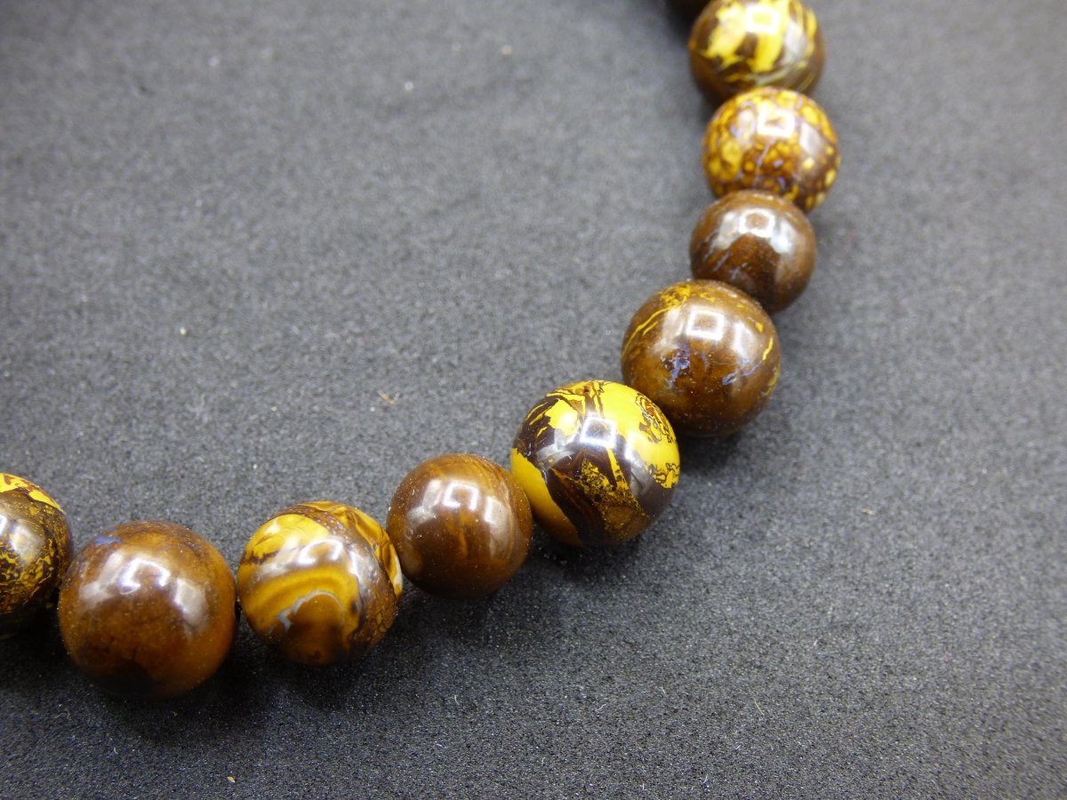 8,5mm Boulder Opal - Edelstein Perlen Armband *Unikat* Natur Heilstein echt Kristall Rarität Geschenk Mann Frau Mutter Er Sie braun - Art of Nature Berlin