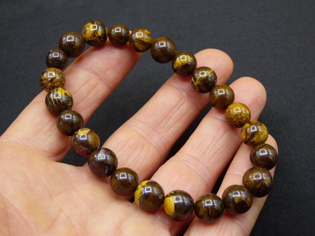 8,5mm Boulder Opal - Edelstein Perlen Armband *Unikat* Natur Heilstein echt Kristall Rarität Geschenk Mann Frau Mutter Er Sie braun - Art of Nature Berlin