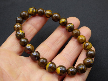 8,5mm Boulder Opal - Edelstein Perlen Armband *Unikat* Natur Heilstein echt Kristall Rarität Geschenk Mann Frau Mutter Er Sie braun - Art of Nature Berlin