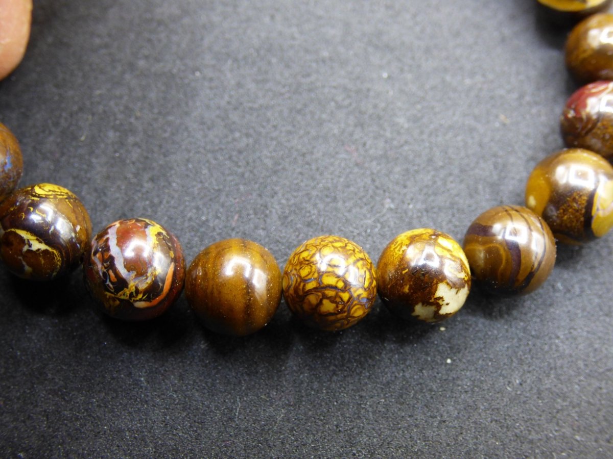 8,5mm Boulder Opal - Edelstein Perlen Armband *Unikat* Natur Heilstein echt Kristall Rarität Geschenk Mann Frau Mutter Er Sie braun - Art of Nature Berlin