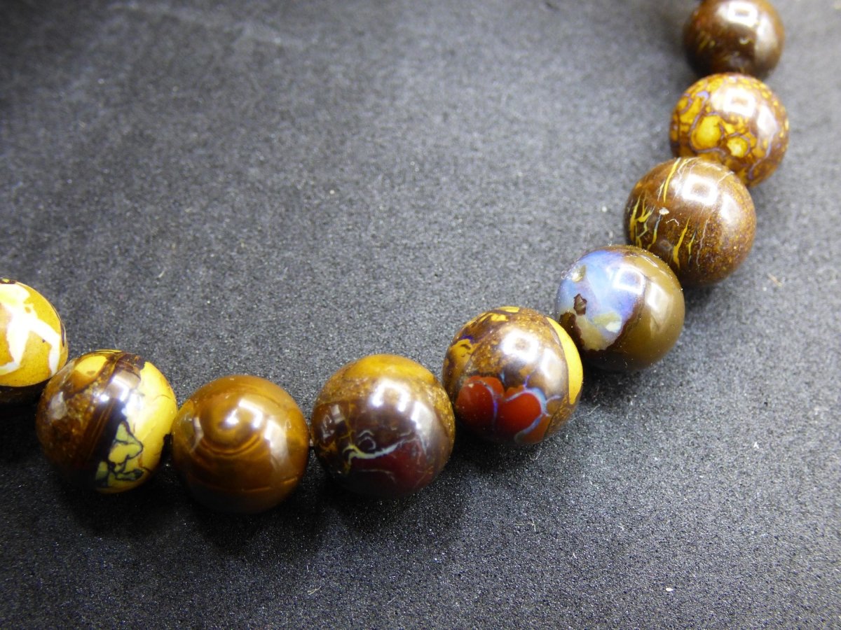 8,5mm Boulder Opal - Edelstein Perlen Armband *Unikat* Natur Heilstein echt Kristall Rarität Geschenk Mann Frau Mutter Er Sie braun - Art of Nature Berlin