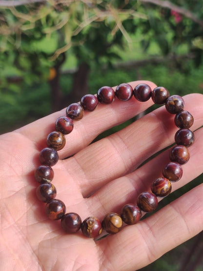 8,5mm Boulder Opal - Edelstein Perlen Armband *Unikat* Natur Heilstein echt Kristall Rarität Geschenk Mann Frau Mutter Er Sie braun - Art of Nature Berlin