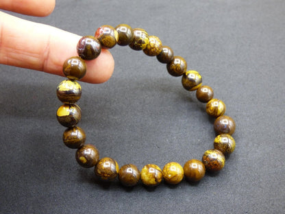 8,5mm Boulder Opal - Edelstein Perlen Armband *Unikat* Natur Heilstein echt Kristall Rarität Geschenk Mann Frau Mutter Er Sie braun - Art of Nature Berlin