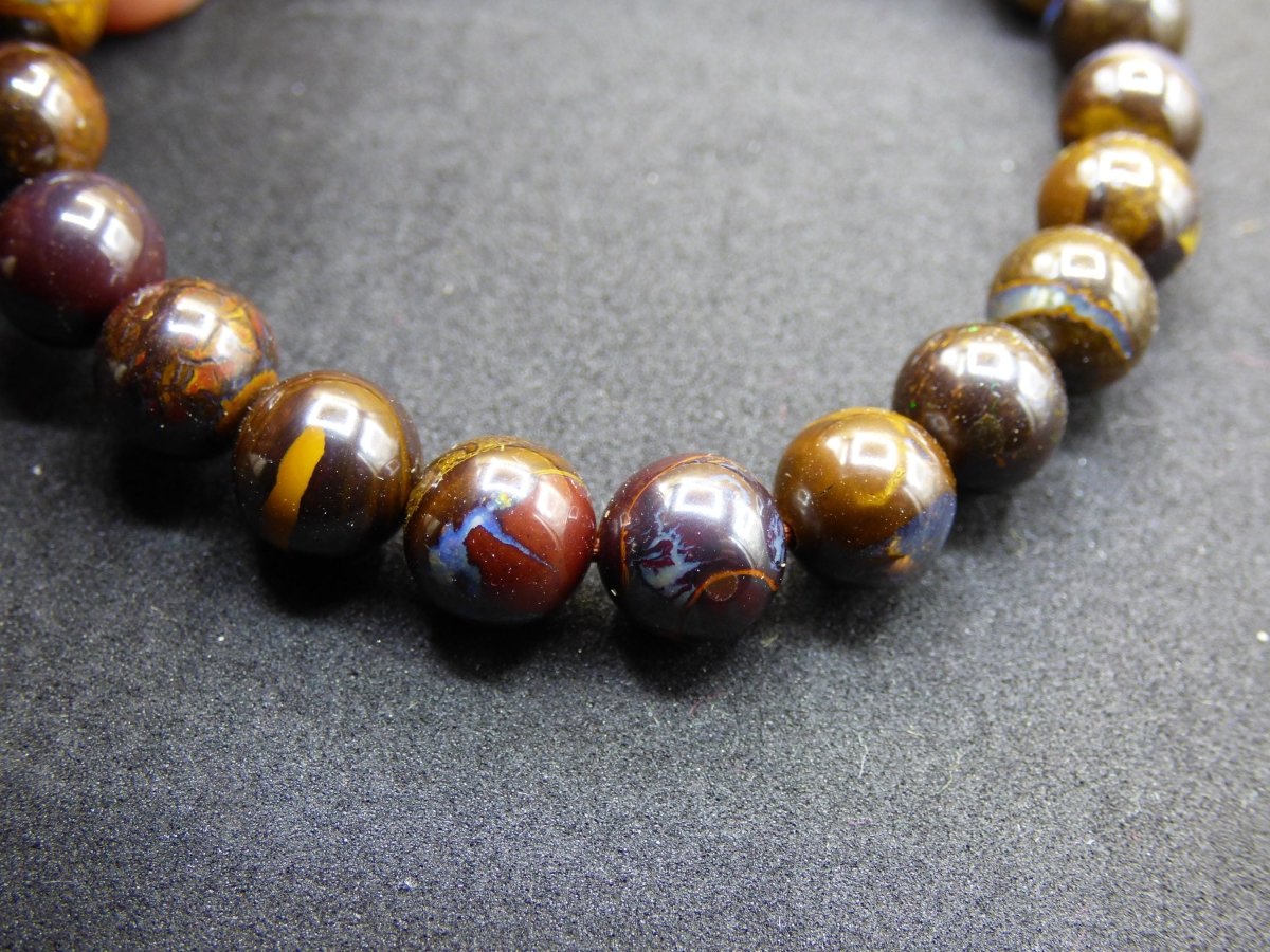 8mm Boulder Opal - Edelstein Perlen Armband *Unikat* Natur Heilstein echt Kristall Rarität Geschenk Mann Frau Mutter Er Sie braun - Art of Nature Berlin