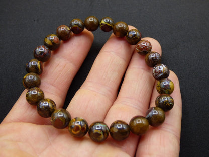 8mm Boulder Opal - Edelstein Perlen Armband *Unikat* Natur Heilstein echt Kristall Rarität Geschenk Mann Frau Mutter Er Sie braun - Art of Nature Berlin