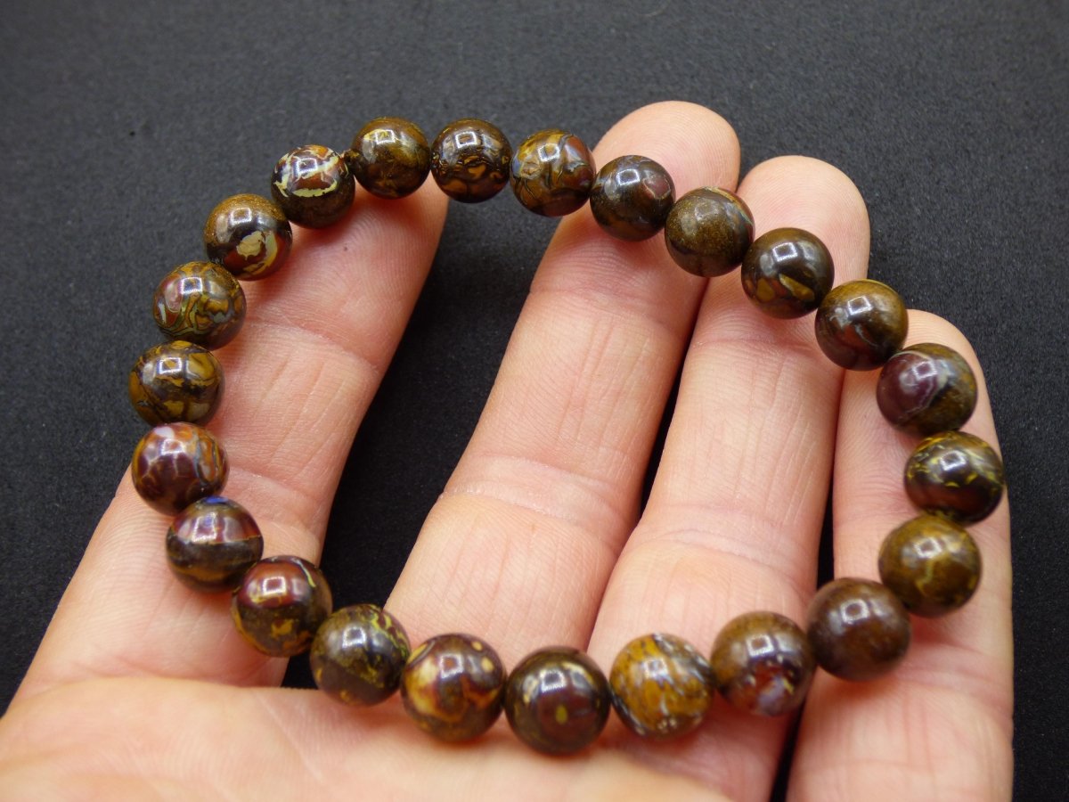 8mm Boulder Opal - Edelstein Perlen Armband *Unikat* Natur Heilstein echt Kristall Rarität Geschenk Mann Frau Mutter Er Sie braun - Art of Nature Berlin