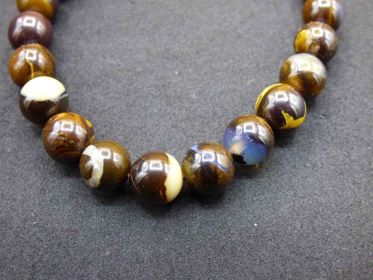 8mm Boulder Opal - Edelstein Perlen Armband *Unikat* Natur Heilstein echt Kristall Rarität Geschenk Mann Frau Mutter Er Sie braun - Art of Nature Berlin