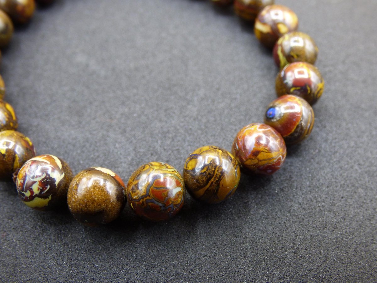 8mm Boulder Opal - Edelstein Perlen Armband *Unikat* Natur Heilstein echt Kristall Rarität Geschenk Mann Frau Mutter Er Sie braun - Art of Nature Berlin