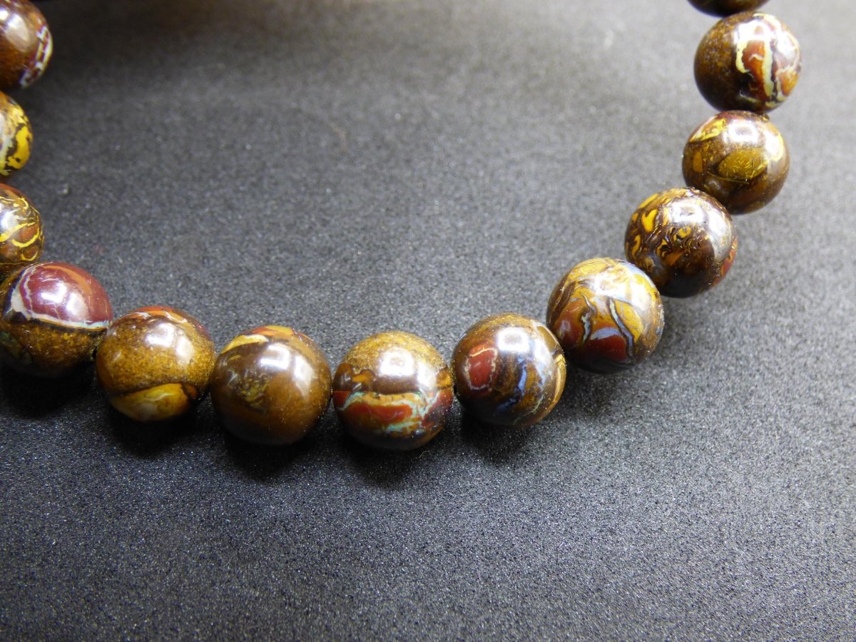 8mm Boulder Opal - Edelstein Perlen Armband *Unikat* Natur Heilstein echt Kristall Rarität Geschenk Mann Frau Mutter Er Sie braun - Art of Nature Berlin