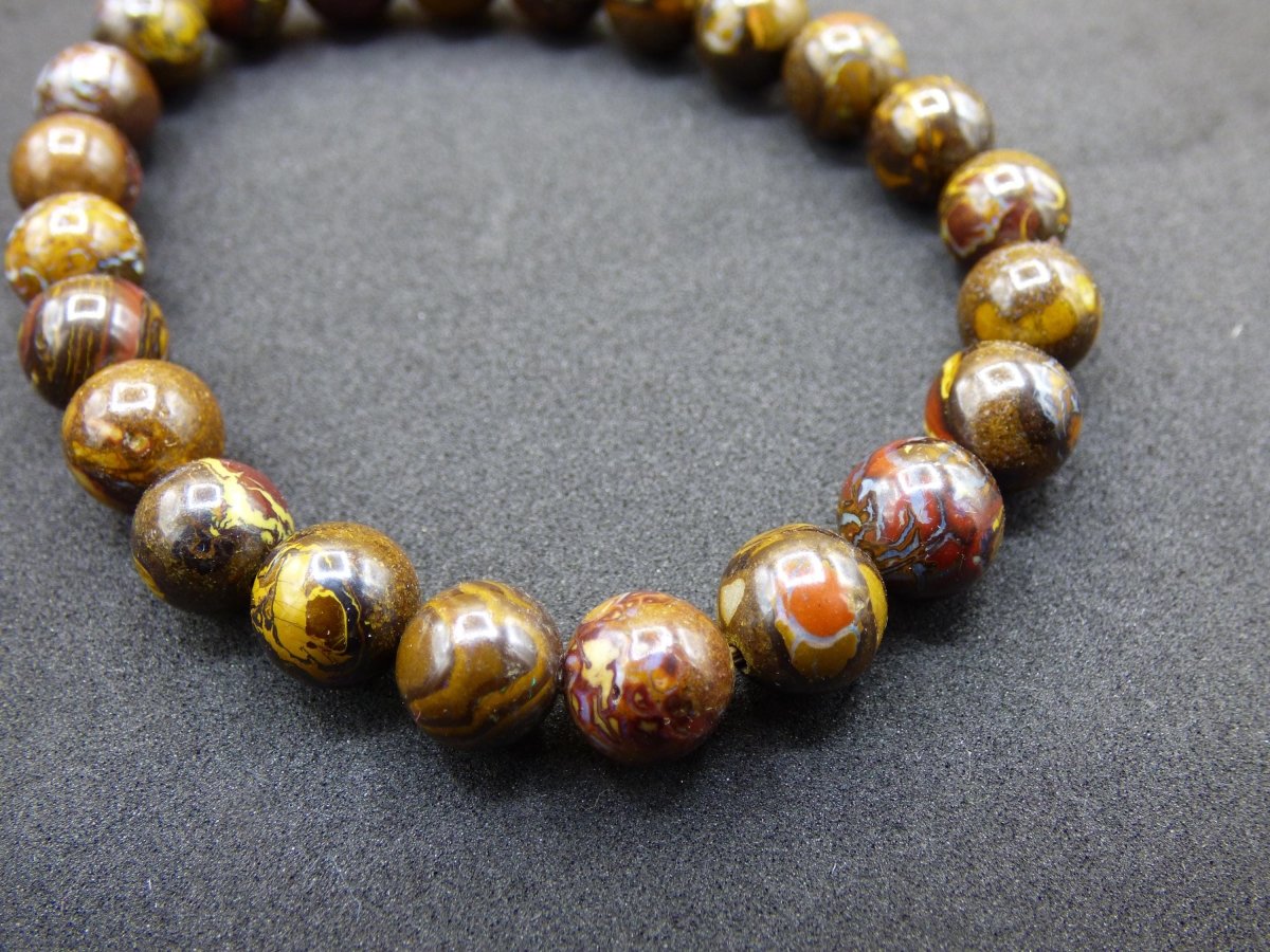 8mm Boulder Opal - Edelstein Perlen Armband *Unikat* Natur Heilstein echt Kristall Rarität Geschenk Mann Frau Mutter Er Sie braun - Art of Nature Berlin