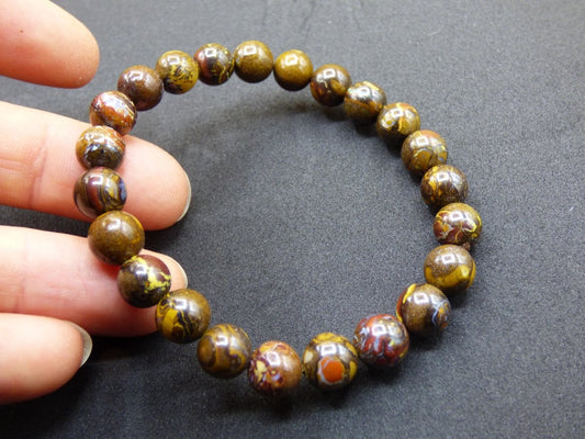 8mm Boulder Opal - Edelstein Perlen Armband *Unikat* Natur Heilstein echt Kristall Rarität Geschenk Mann Frau Mutter Er Sie braun - Art of Nature Berlin