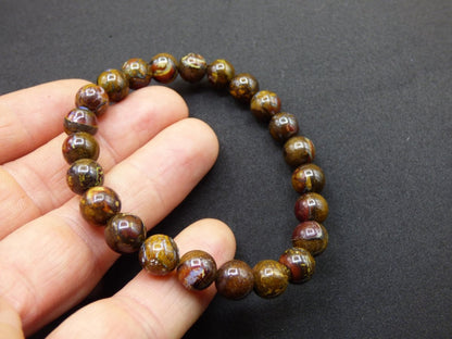 8mm Boulder Opal - Edelstein Perlen Armband *Unikat* Natur Heilstein echt Kristall Rarität Geschenk Mann Frau Mutter Er Sie braun - Art of Nature Berlin