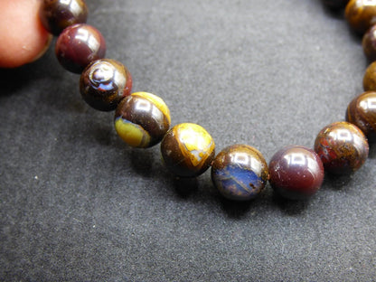 8mm Boulder Opal - Edelstein Perlen Armband *Unikat* Natur Heilstein echt Kristall Rarität Geschenk Mann Frau Mutter Er Sie braun - Art of Nature Berlin