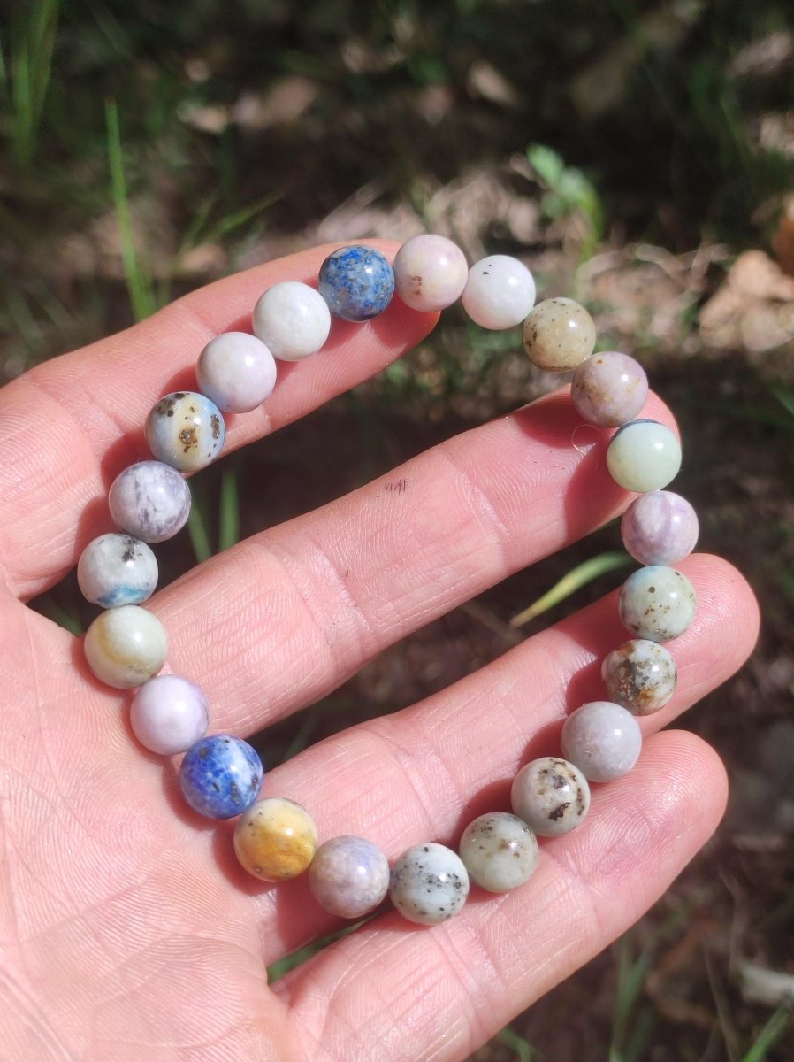 8mm Hackmanit *Rarität* Edelstein Stretch Armband blau rosa weiß Perlen Kristall Geschenk Mann Frau Selten Heilstein Er Sie Vater Mutter - Art of Nature Berlin