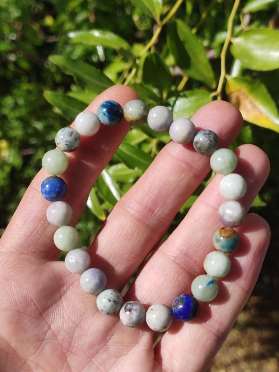 8mm Hackmanit *Rarität* Edelstein Stretch Armband blau rosa weiß Perlen Kristall Geschenk Mann Frau Selten Heilstein Er Sie Vater Mutter - Art of Nature Berlin