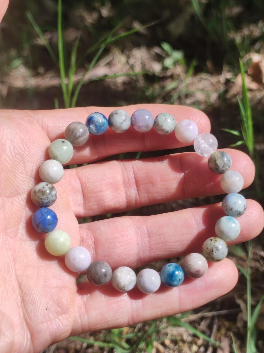 8mm Hackmanit *Rarität* Edelstein Stretch Armband blau rosa weiß Perlen Kristall Geschenk Mann Frau Selten Heilstein Er Sie Vater Mutter - Art of Nature Berlin