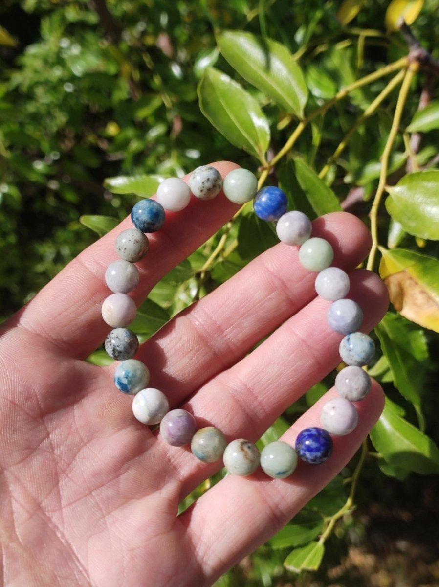 8mm Hackmanit *Rarität* Edelstein Stretch Armband blau rosa weiß Perlen Kristall Geschenk Mann Frau Selten Heilstein Er Sie Vater Mutter - Art of Nature Berlin