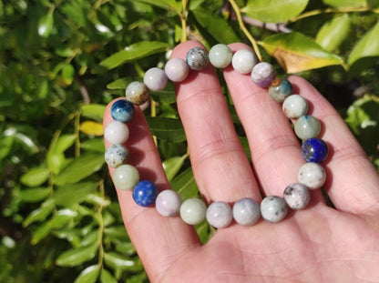 8mm Hackmanit *Rarität* Edelstein Stretch Armband blau rosa weiß Perlen Kristall Geschenk Mann Frau Selten Heilstein Er Sie Vater Mutter - Art of Nature Berlin