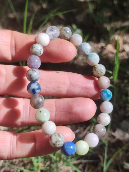 8mm Hackmanit *Rarität* Edelstein Stretch Armband blau rosa weiß Perlen Kristall Geschenk Mann Frau Selten Heilstein Er Sie Vater Mutter - Art of Nature Berlin