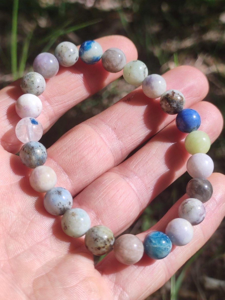 8mm Hackmanit *Rarität* Edelstein Stretch Armband blau rosa weiß Perlen Kristall Geschenk Mann Frau Selten Heilstein Er Sie Vater Mutter - Art of Nature Berlin