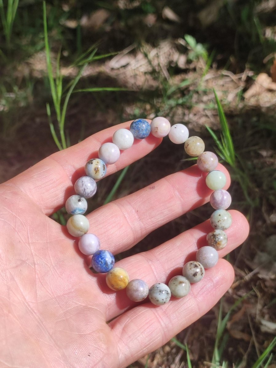 8mm Hackmanit *Rarität* Edelstein Stretch Armband blau rosa weiß Perlen Kristall Geschenk Mann Frau Selten Heilstein Er Sie Vater Mutter - Art of Nature Berlin