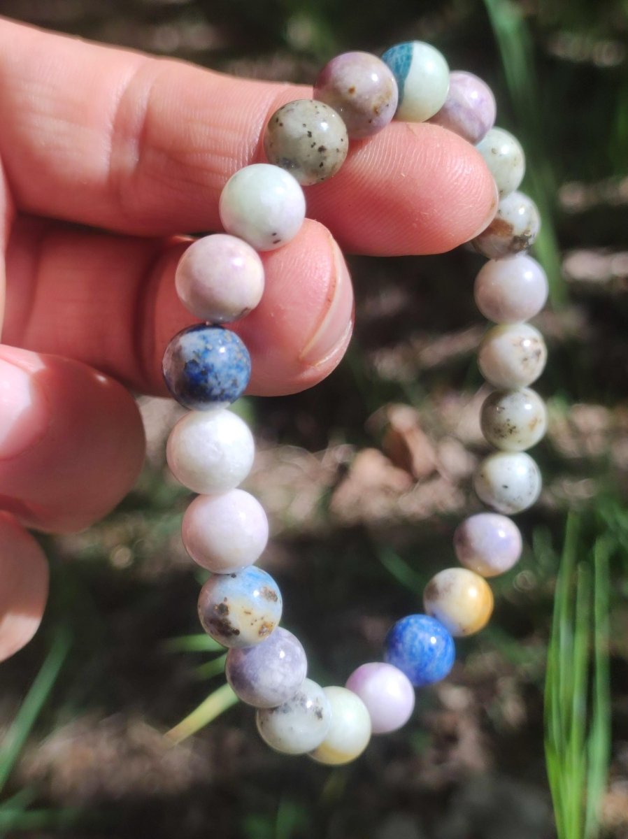 8mm Hackmanit *Rarität* Edelstein Stretch Armband blau rosa weiß Perlen Kristall Geschenk Mann Frau Selten Heilstein Er Sie Vater Mutter - Art of Nature Berlin