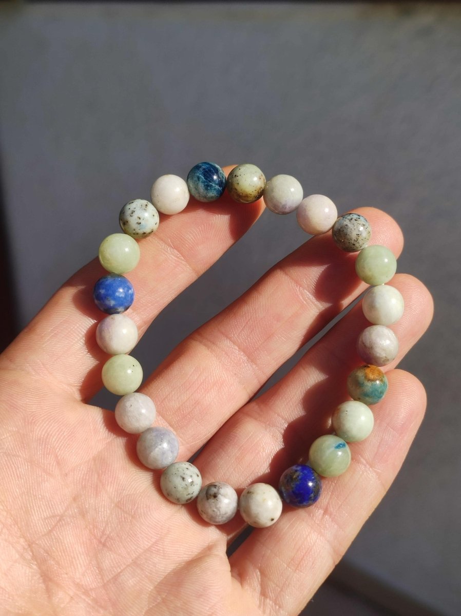 8mm Hackmanit *Rarität* Edelstein Stretch Armband blau rosa weiß Perlen Kristall Geschenk Mann Frau Selten Heilstein Er Sie Vater Mutter - Art of Nature Berlin