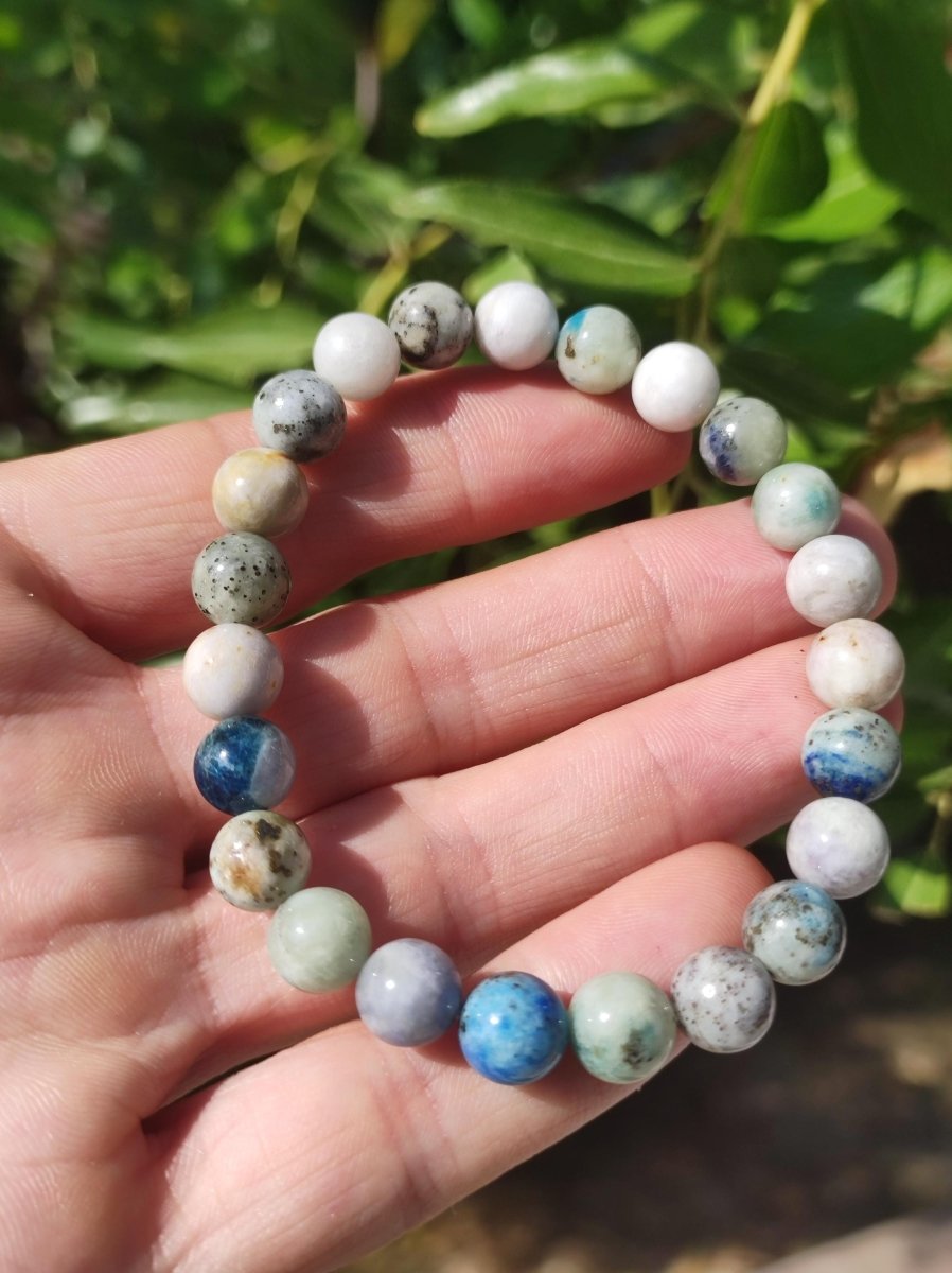 8mm Hackmanit *Rarität* Edelstein Stretch Armband blau rosa weiß Perlen Kristall Geschenk Mann Frau Selten Heilstein Er Sie Vater Mutter - Art of Nature Berlin