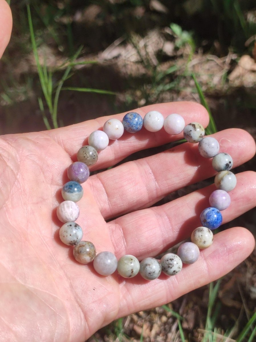 8mm Hackmanit *Rarität* Edelstein Stretch Armband blau rosa weiß Perlen Kristall Geschenk Mann Frau Selten Heilstein Er Sie Vater Mutter - Art of Nature Berlin