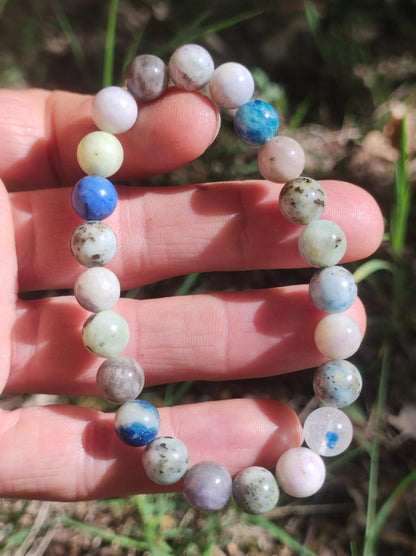 8mm Hackmanit *Rarität* Edelstein Stretch Armband blau rosa weiß Perlen Kristall Geschenk Mann Frau Selten Heilstein Er Sie Vater Mutter - Art of Nature Berlin