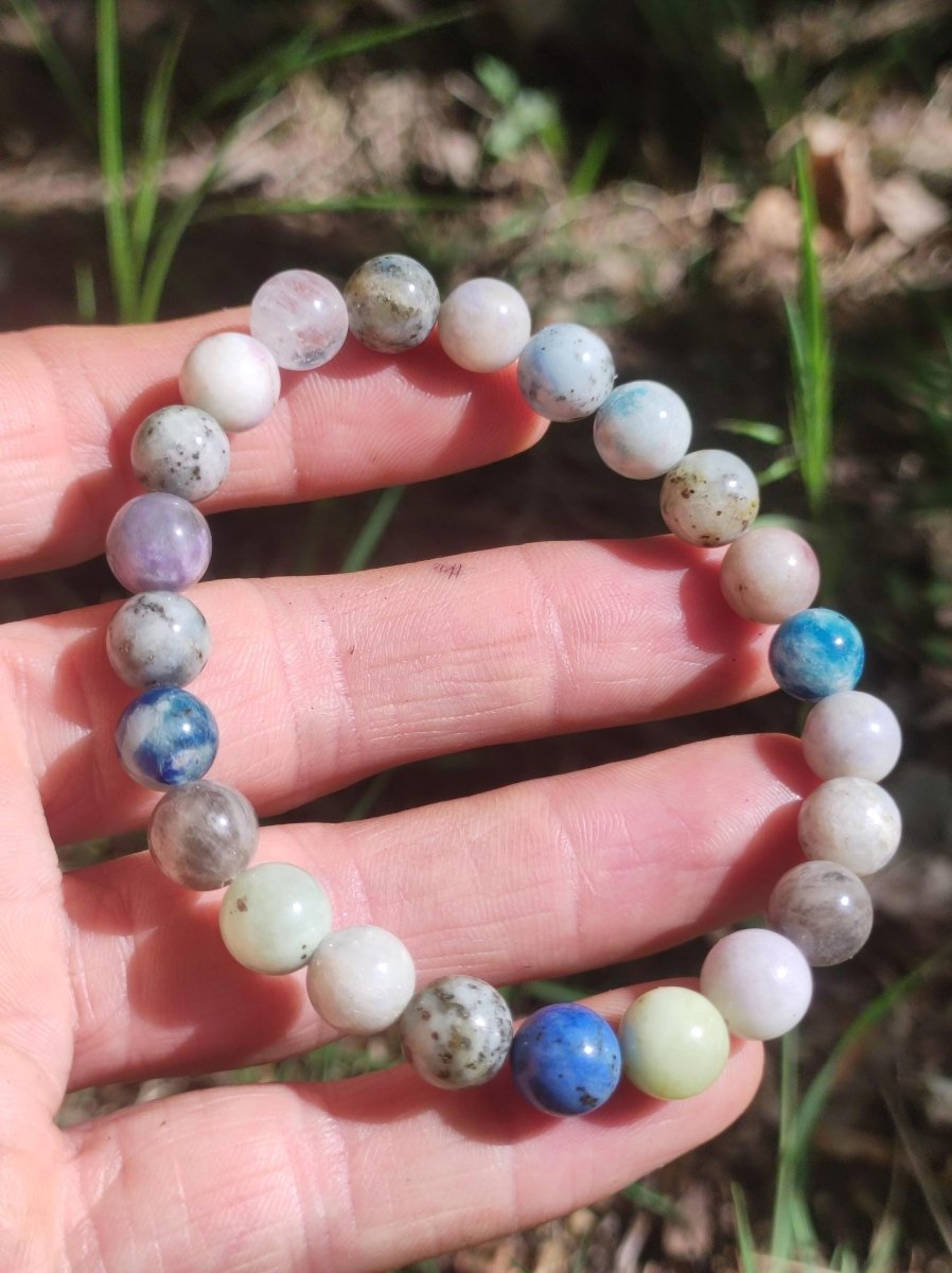 8mm Hackmanit *Rarität* Edelstein Stretch Armband blau rosa weiß Perlen Kristall Geschenk Mann Frau Selten Heilstein Er Sie Vater Mutter - Art of Nature Berlin