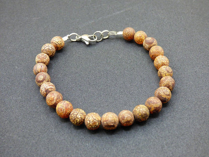 8mm Tibet Achat Auge - Edelstein Armband Perlen Heilstein Natur braun Energie Natur Goa Hippie Tibet Schmuck Frau Mann Er Bruder Geschenk - Art of Nature Berlin