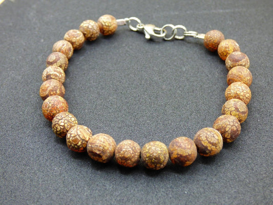 8mm Tibet Achat Auge - Edelstein Armband Perlen Heilstein Natur braun Energie Natur Goa Hippie Tibet Schmuck Frau Mann Er Bruder Geschenk - Art of Nature Berlin