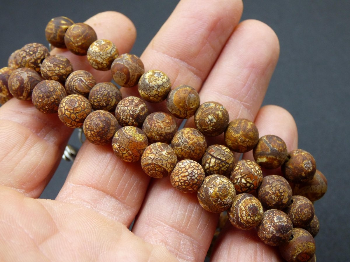 8mm Tibet Achat Auge - Edelstein Armband Perlen Heilstein Natur braun Energie Natur Goa Hippie Tibet Schmuck Frau Mann Er Bruder Geschenk - Art of Nature Berlin