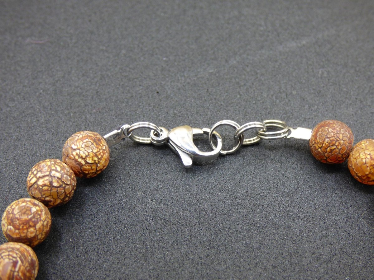 8mm Tibet Achat Auge - Edelstein Armband Perlen Heilstein Natur braun Energie Natur Goa Hippie Tibet Schmuck Frau Mann Er Bruder Geschenk - Art of Nature Berlin